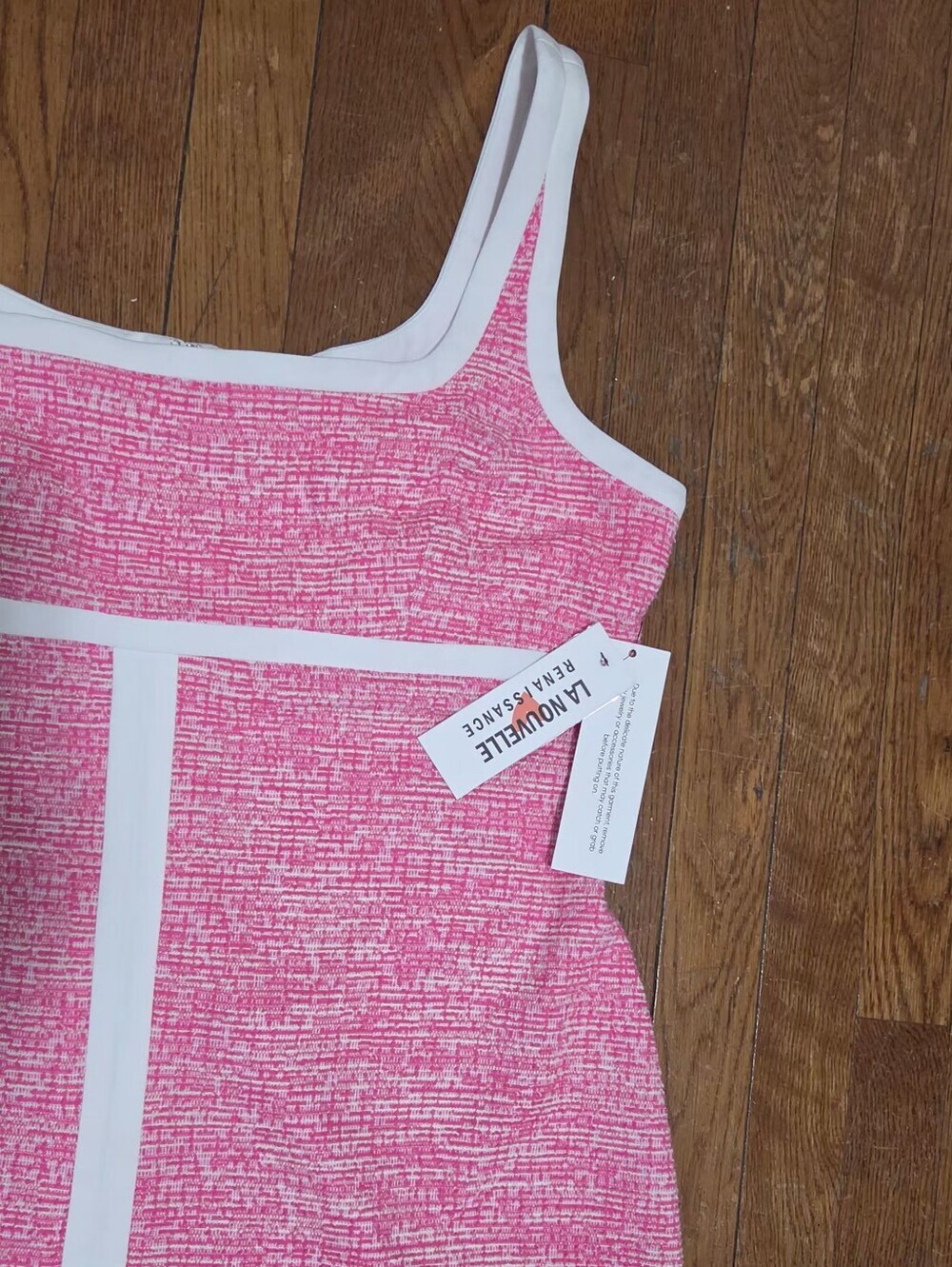 La Nouvelle Renaissance Pink Tweed Sleeveless Mini Dress NWT Size 16 - Picture 12 of 12